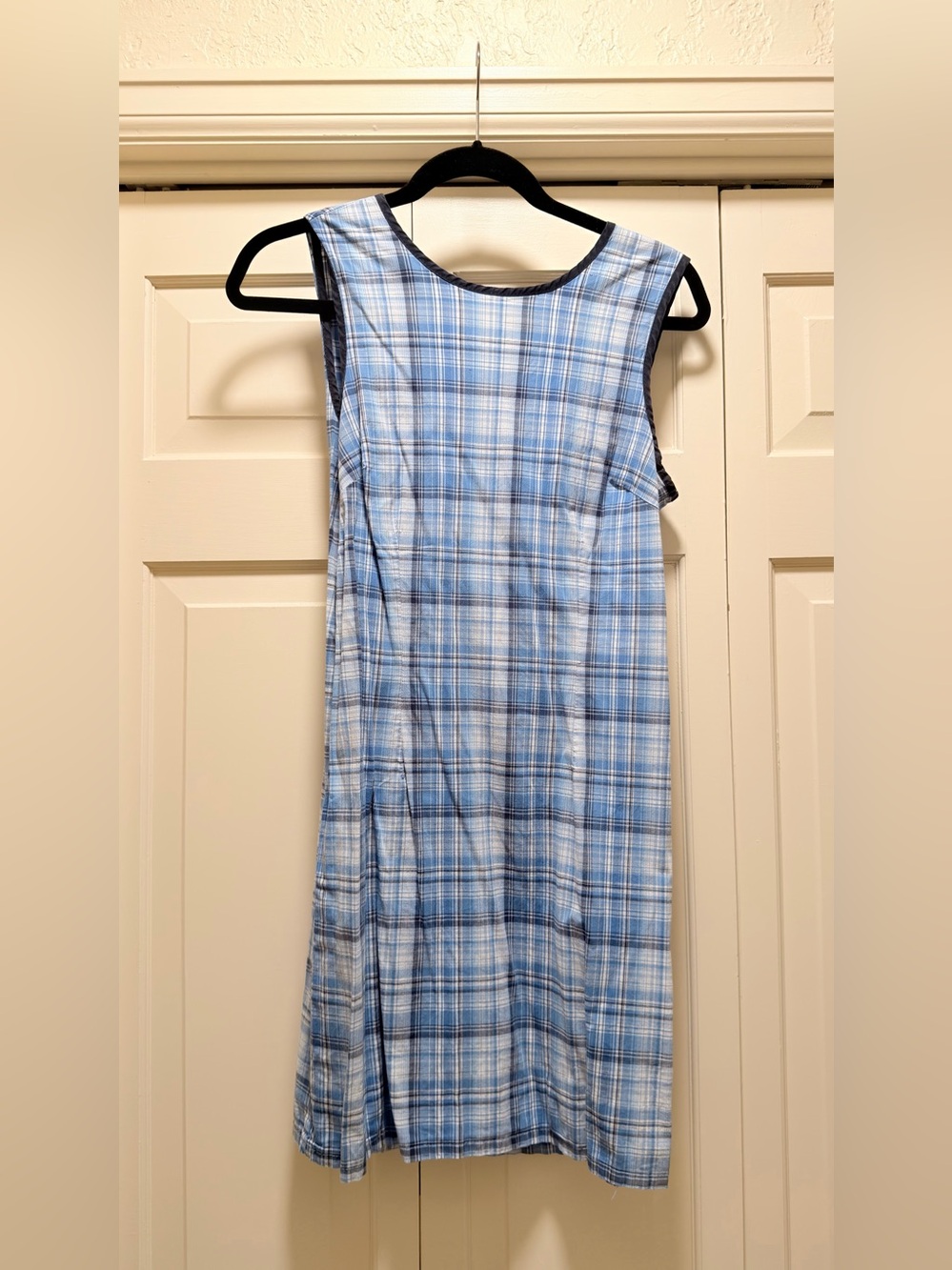 Xhilaration Blue Plaid Sleeveless A-Line Cotton Dress - Size M